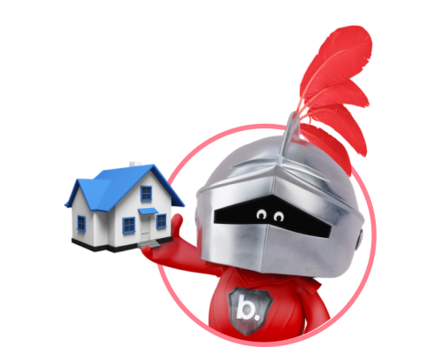 Little Knight holding a home model